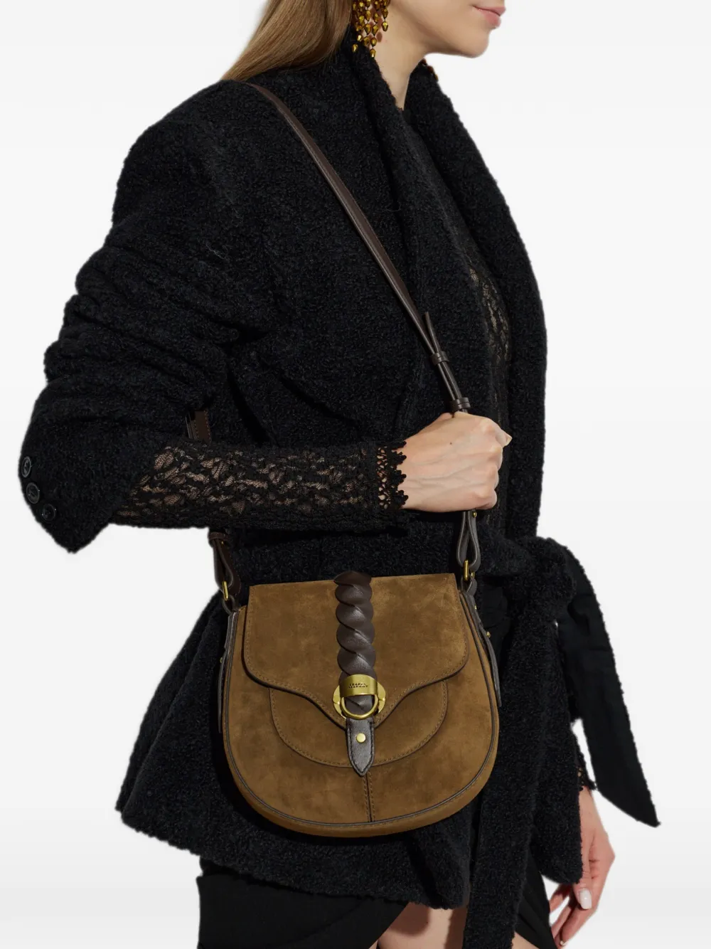 ISABEL MARANT Kleine Altay leren crossbodytas Bruin