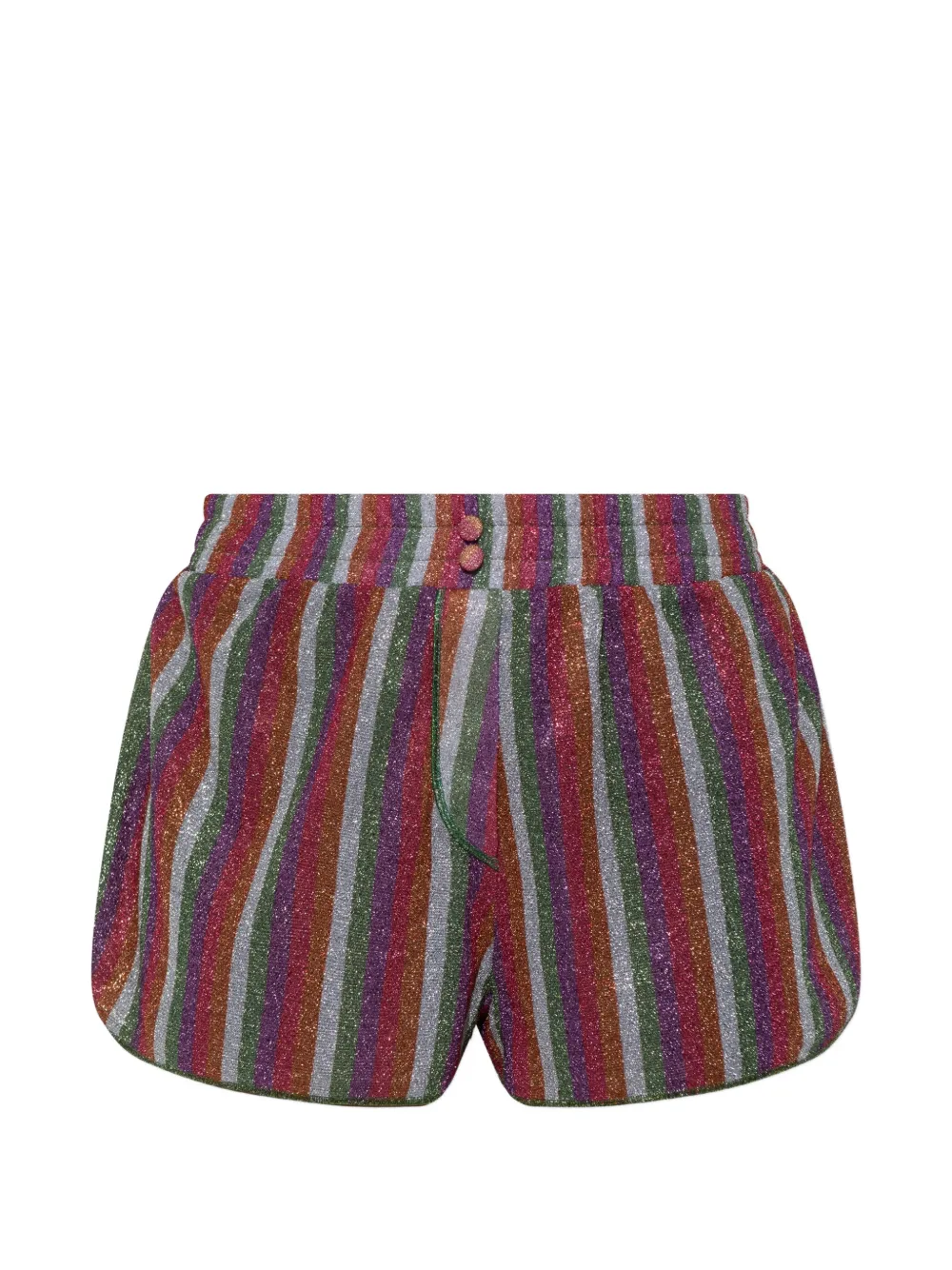 Oséree striped lurex-thread mini shorts - Viola