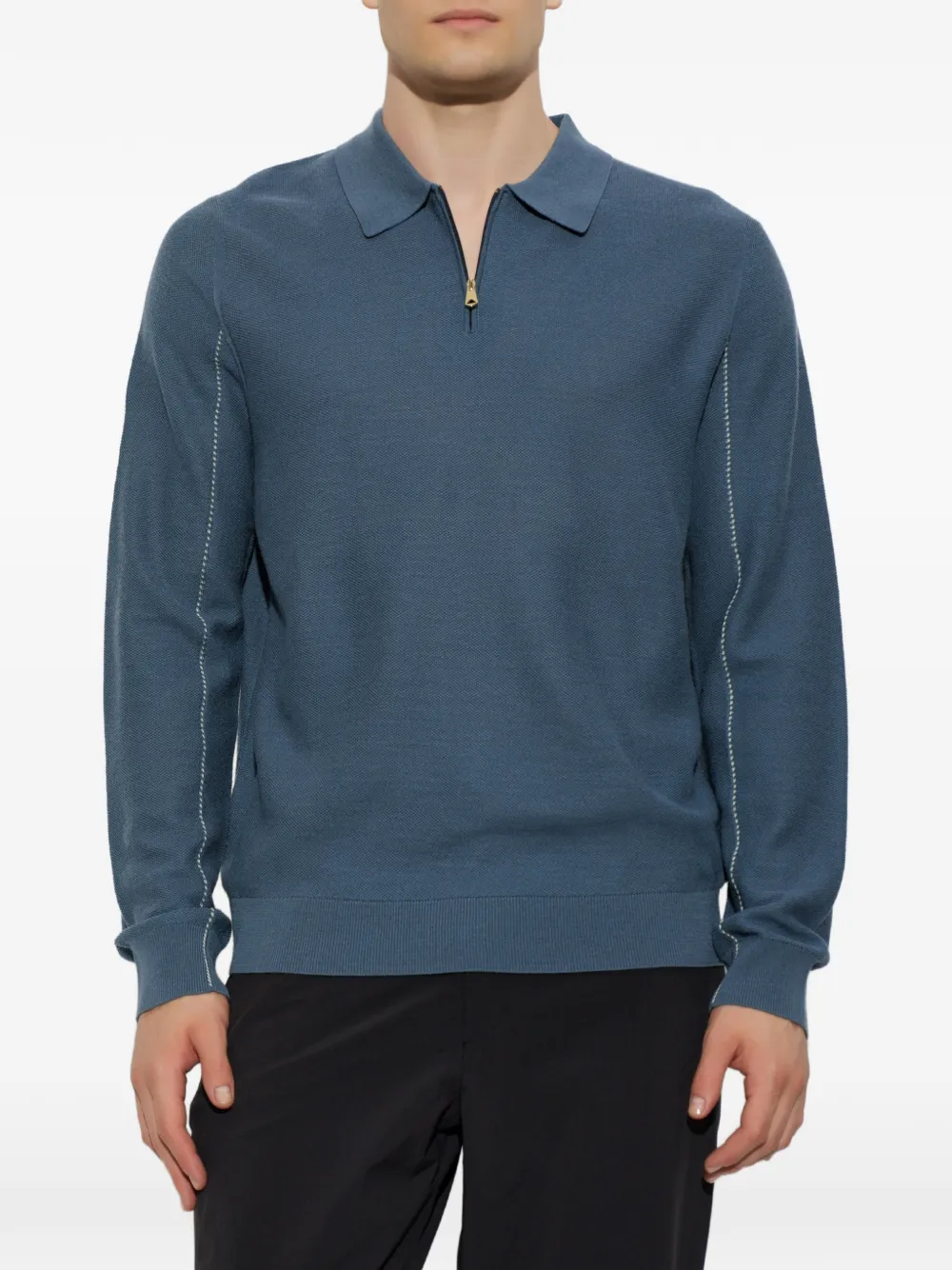 Paul Smith Trui met kwartrits en textuur Blauw