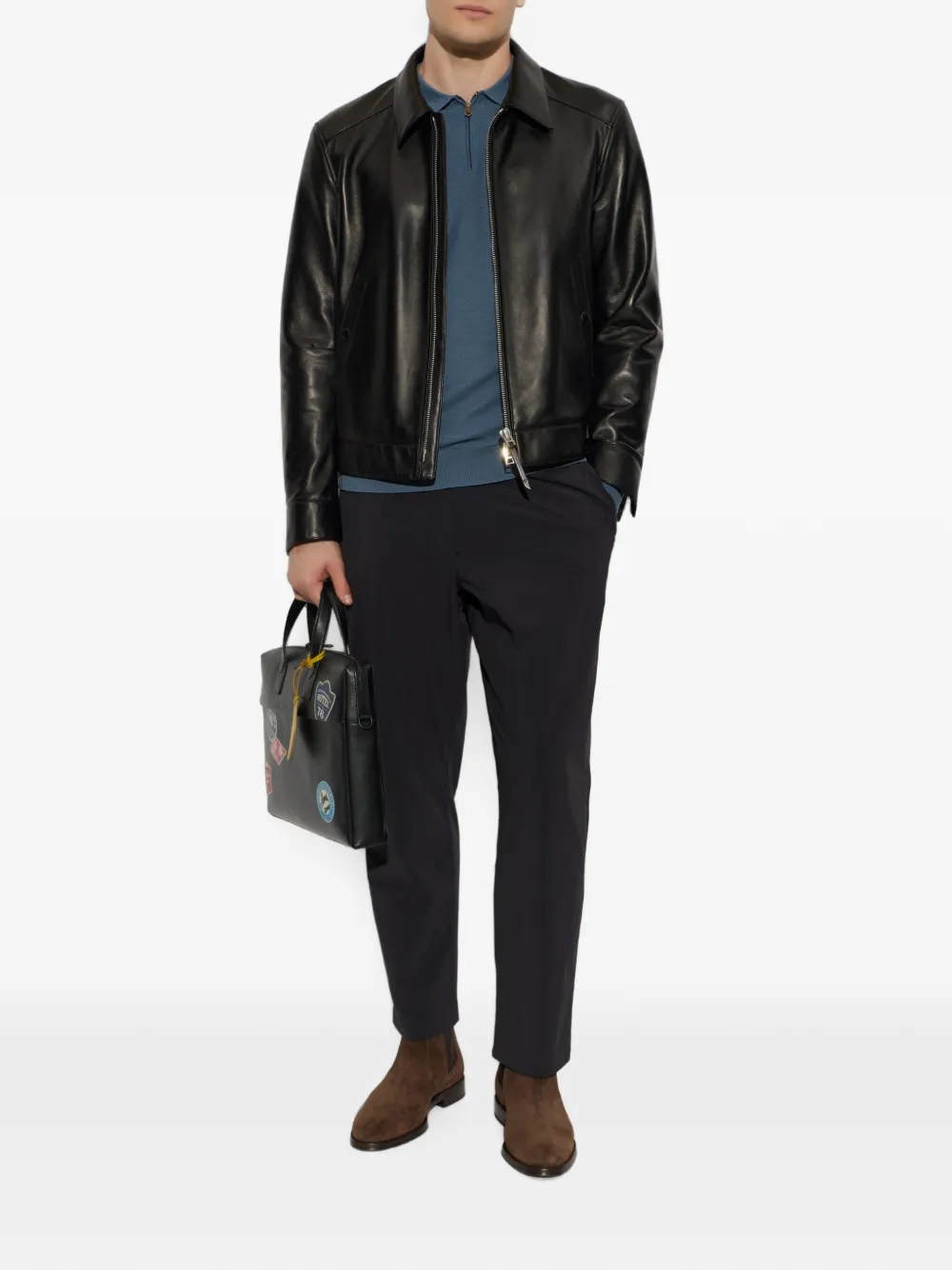 Paul Smith Trui met kwartrits en textuur Blauw