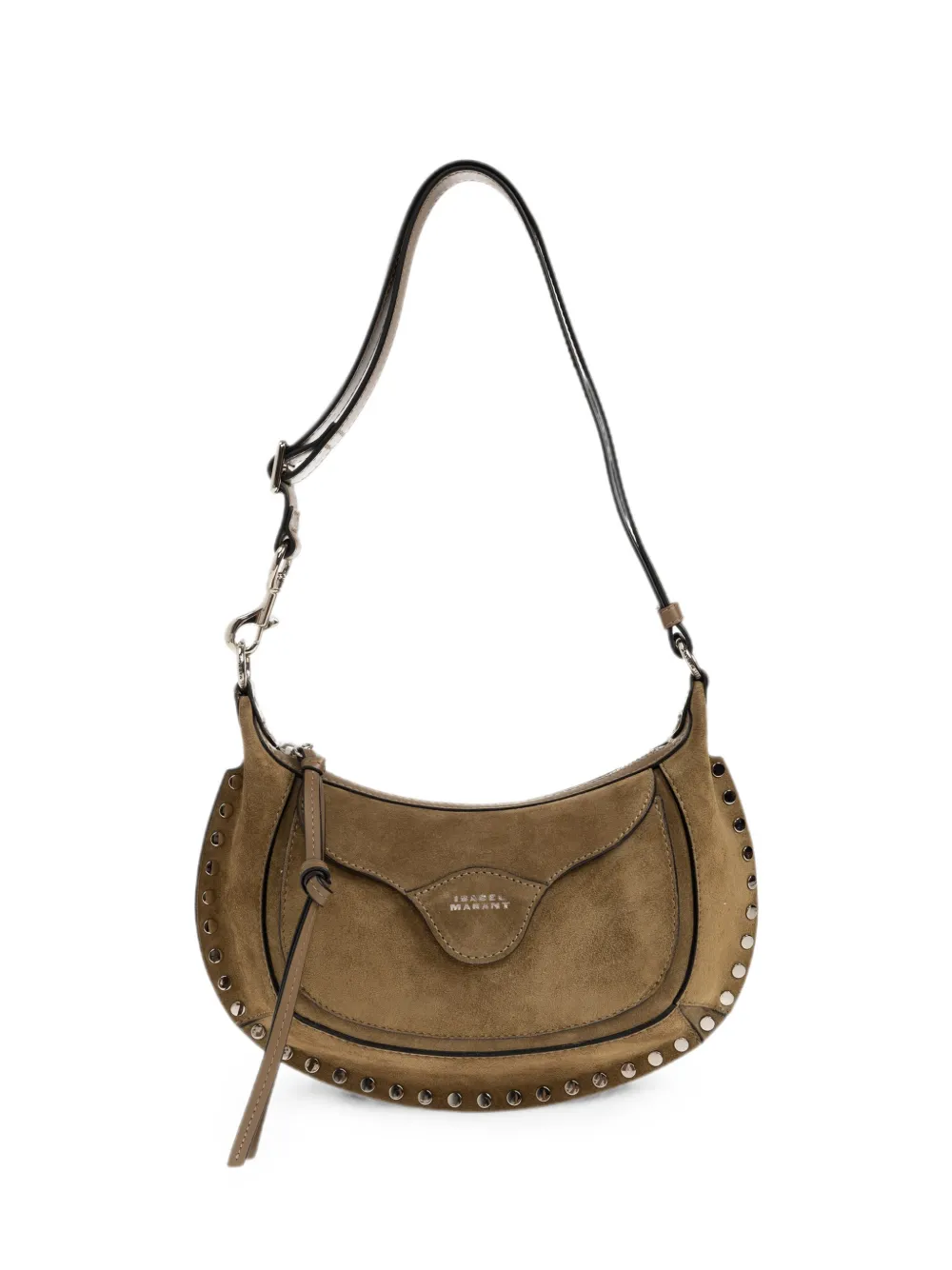 ISABEL MARANT Oskan stud-embellished shoulder bag - Marrone