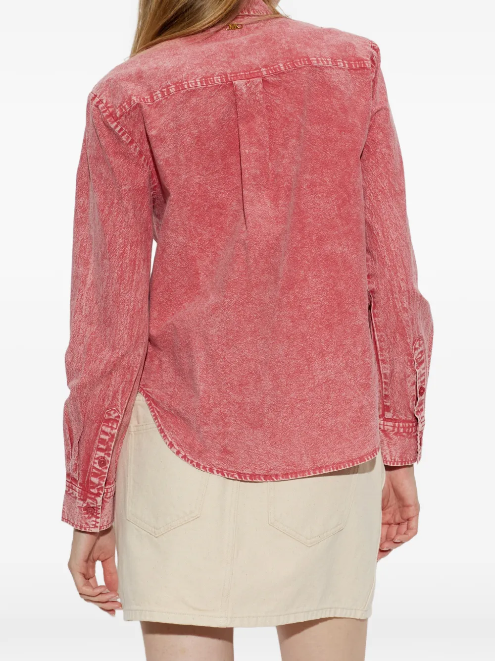Michael Kors garment-dyed denim shirt Rood