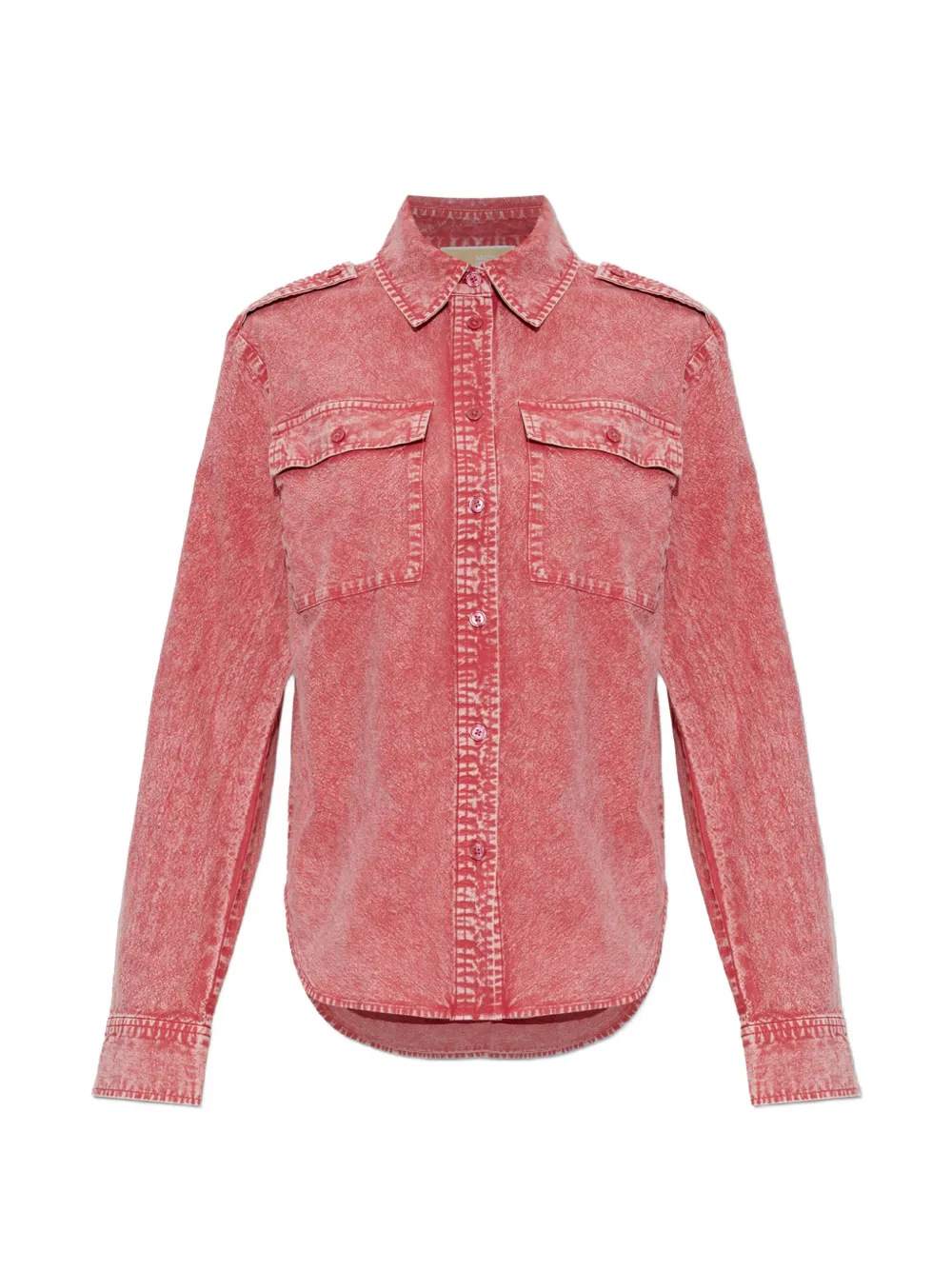 Michael Kors garment-dyed denim shirt Rood