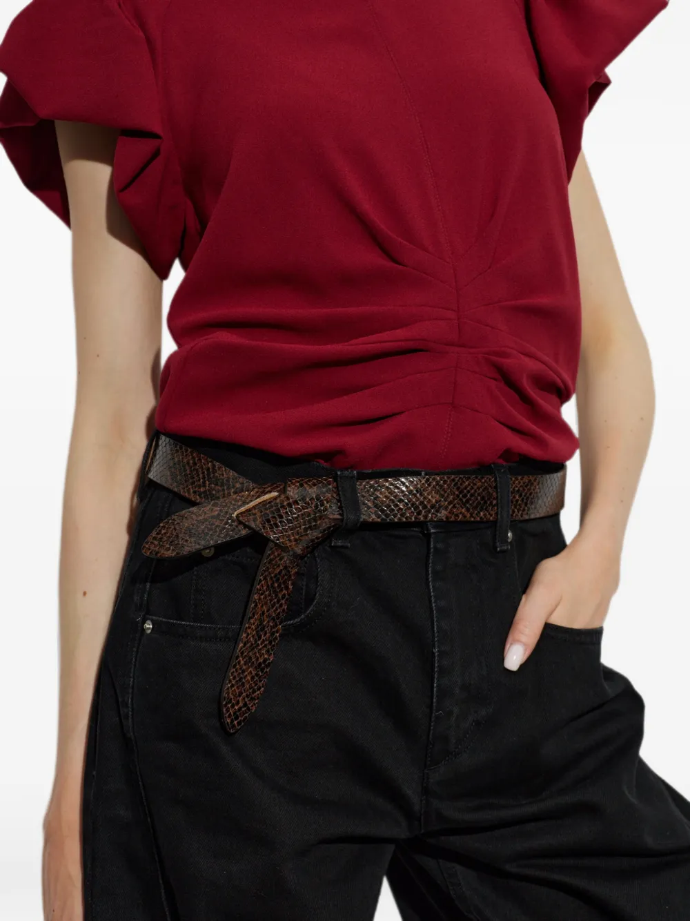 ISABEL MARANT Lecce riem met slangen-effect Bruin