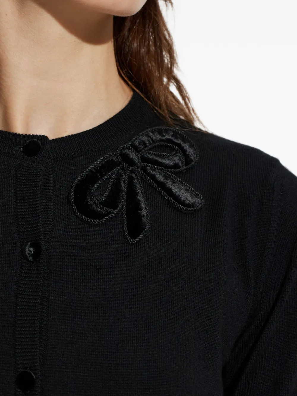 Valentino Garavani bow-embellished cardigan Zwart