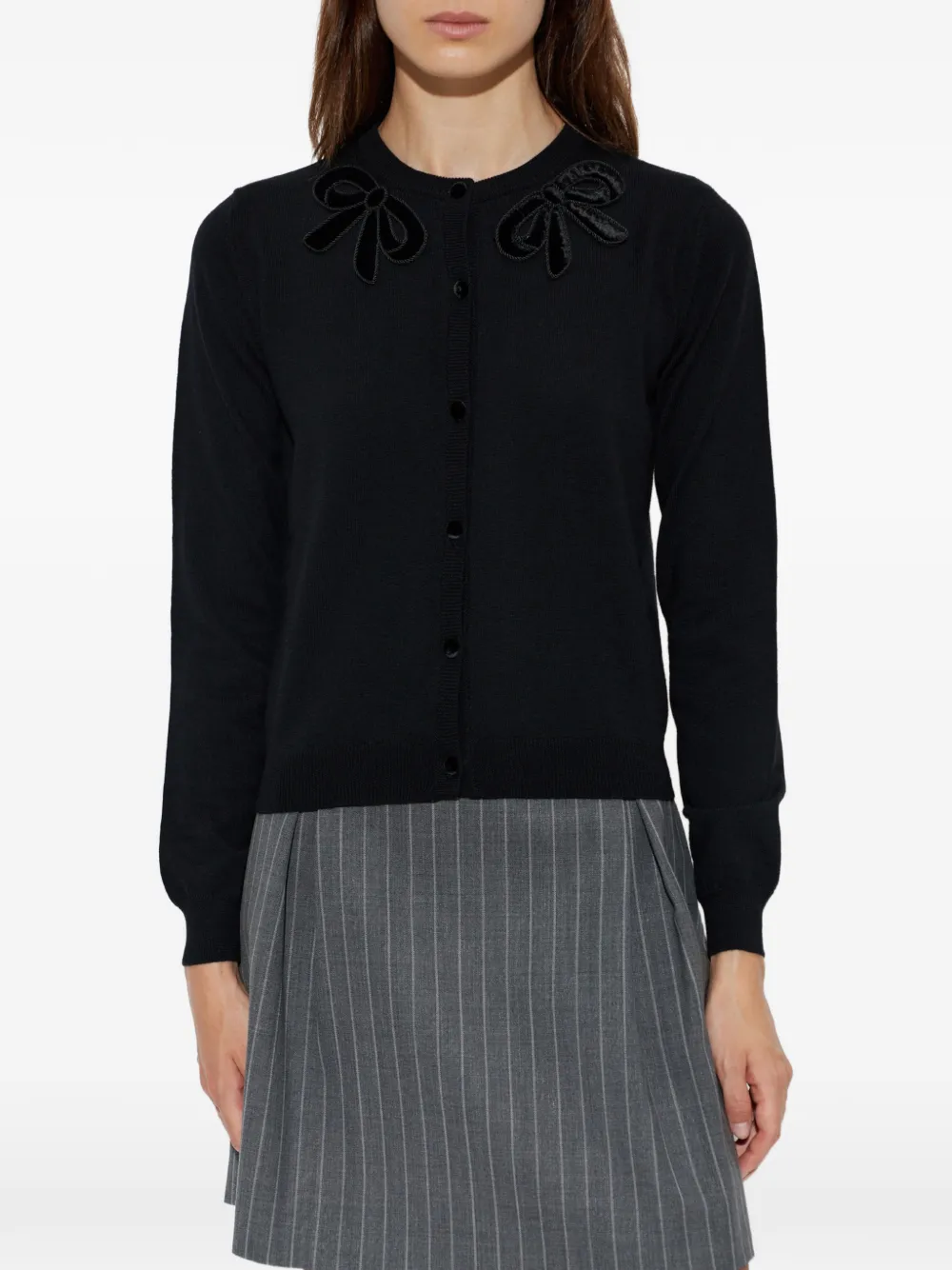 Valentino Garavani bow-embellished cardigan Zwart