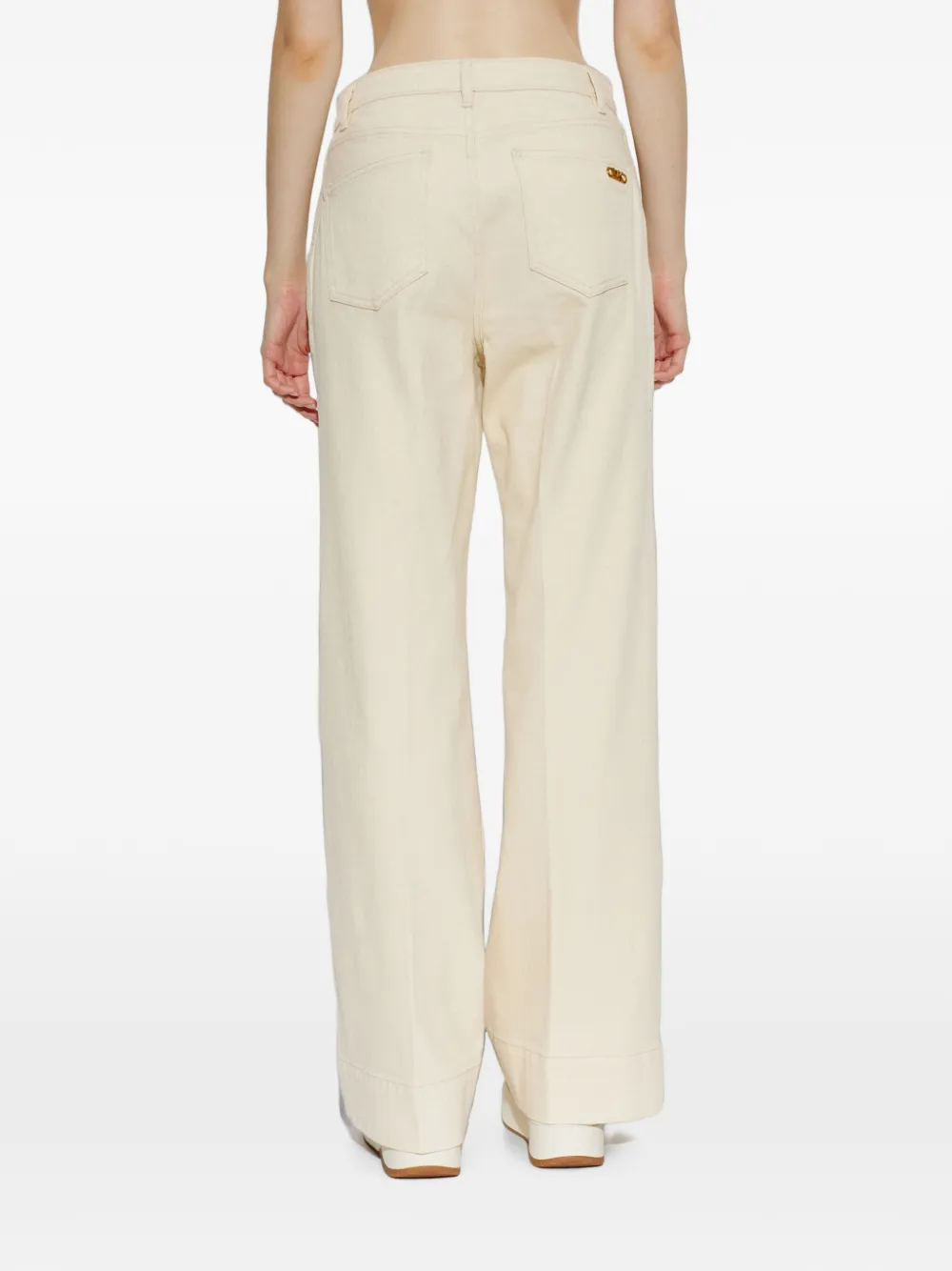Michael Kors cotton flared trousers Beige
