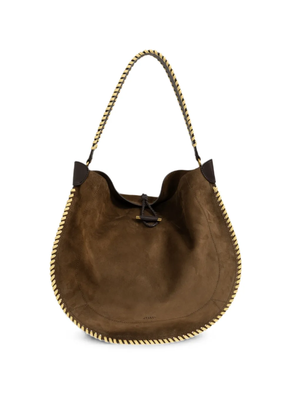 ISABEL MARANT Oskan whipstitch leather tote bag - Brown