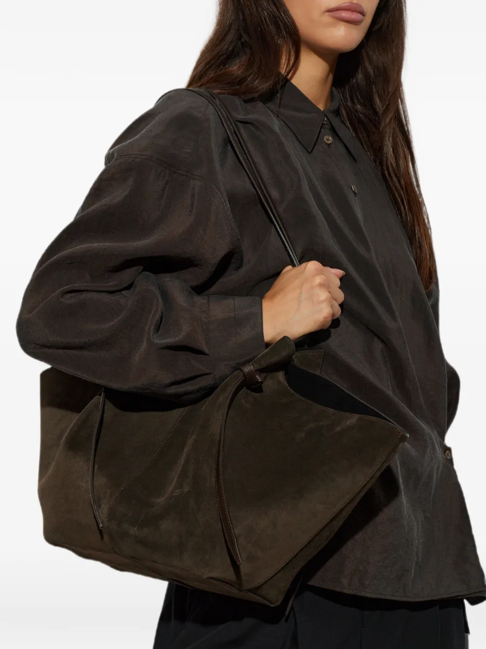 Yuzefi Mochi suède shopper Bruin