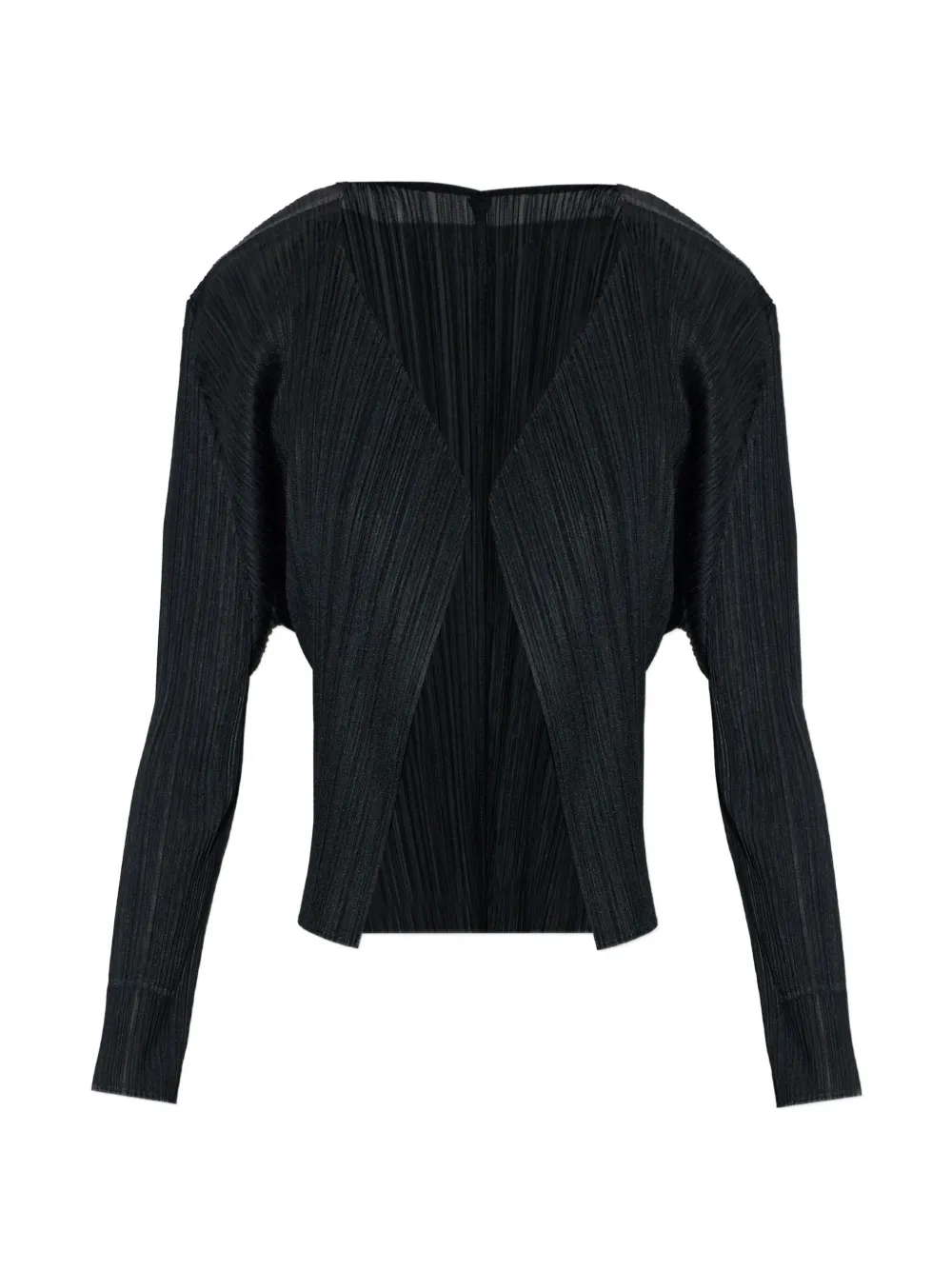 Pleats Please Issey Miyake pleated open-front cardigan - Black