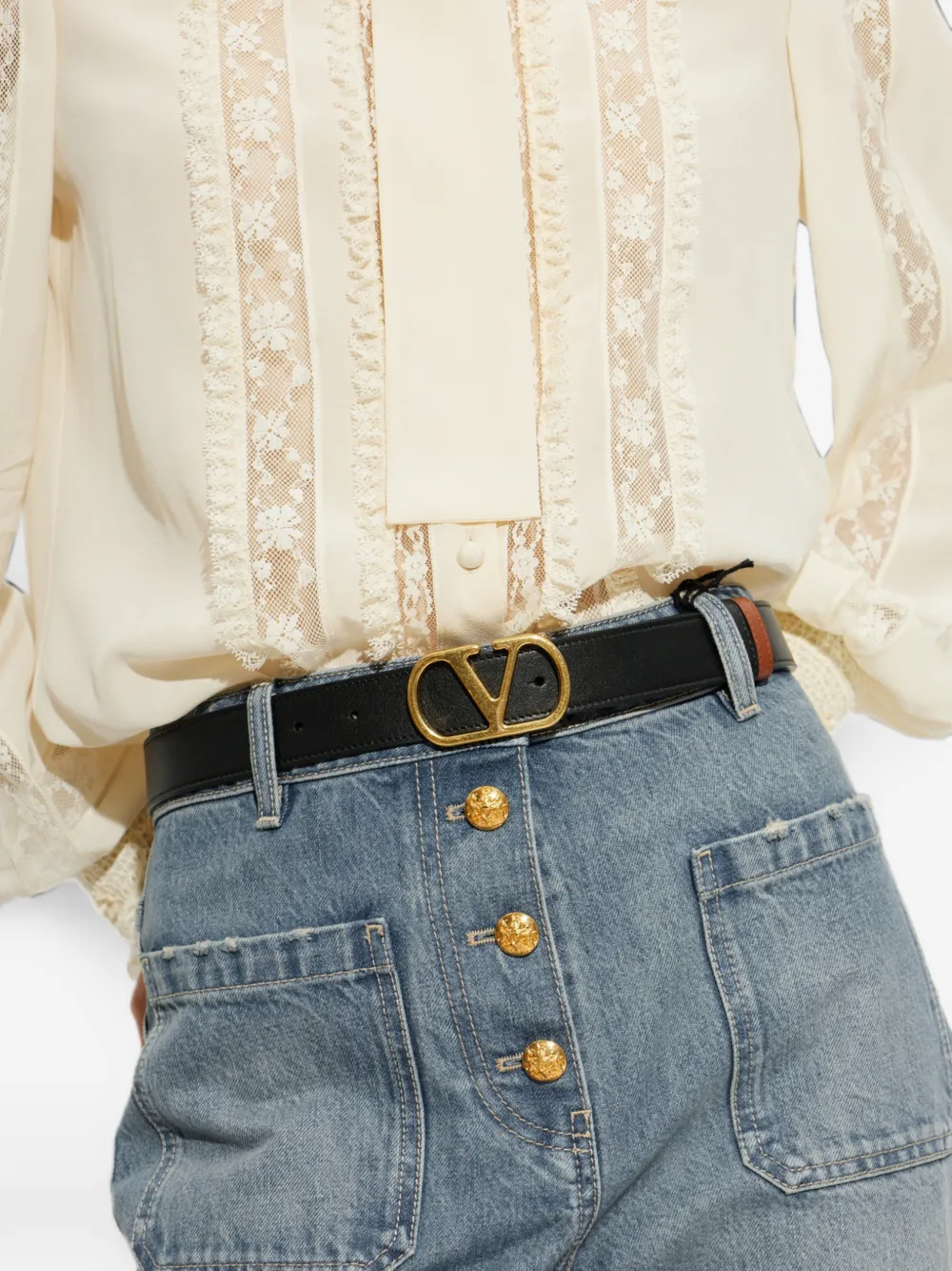 Valentino Garavani Leren riem Zwart