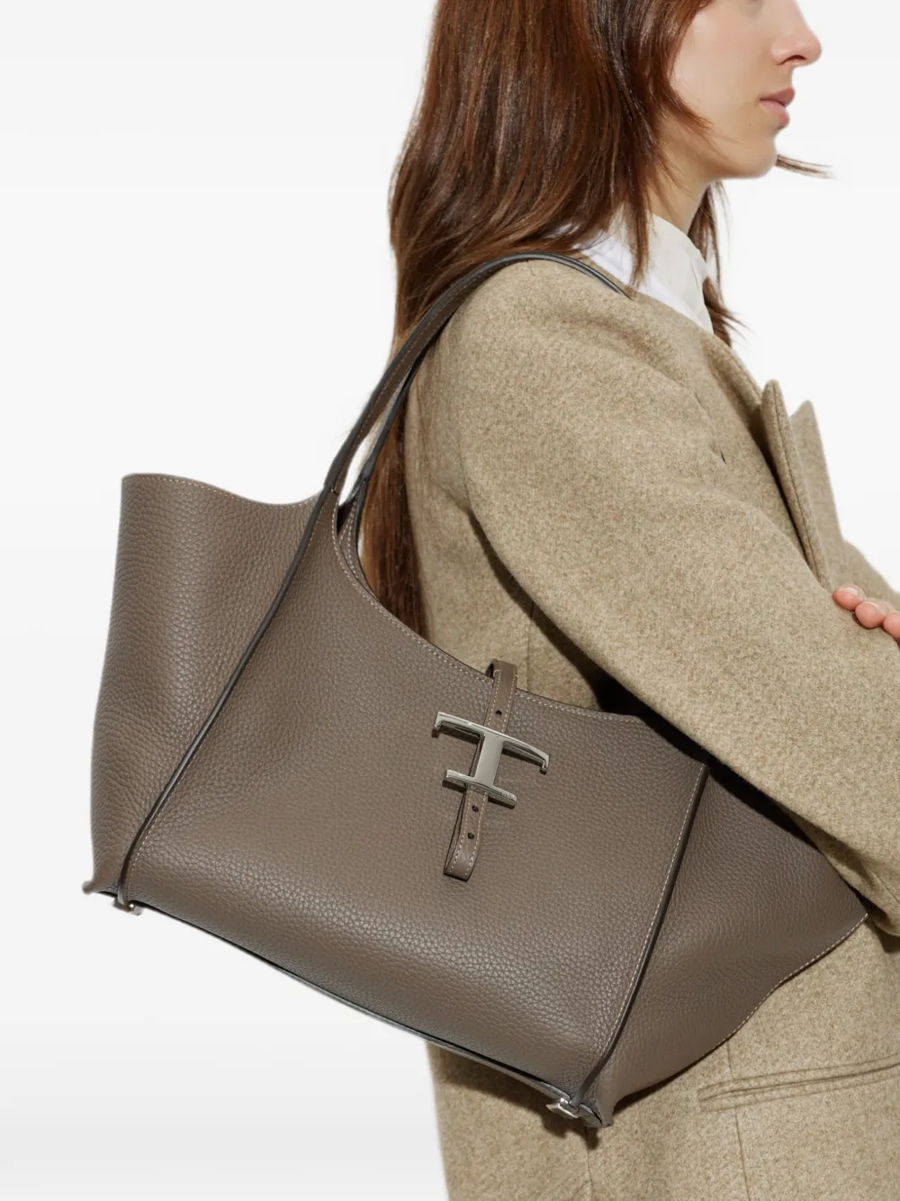 Tod's T Timeless kleine leren tas Grijs