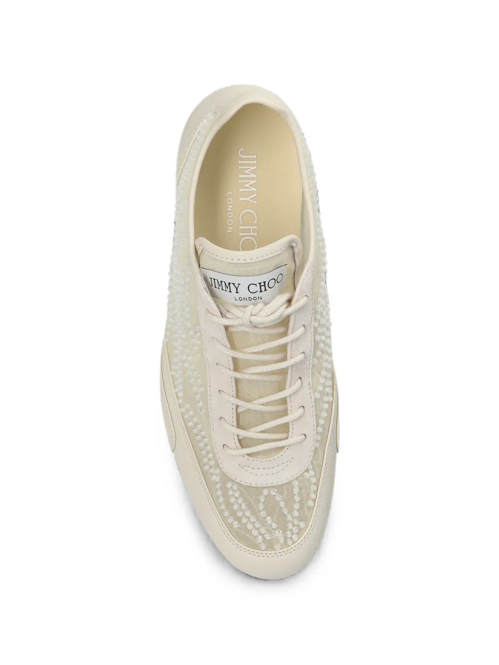 Jimmy Choo Sunny F sequin-embellished sneakers Beige