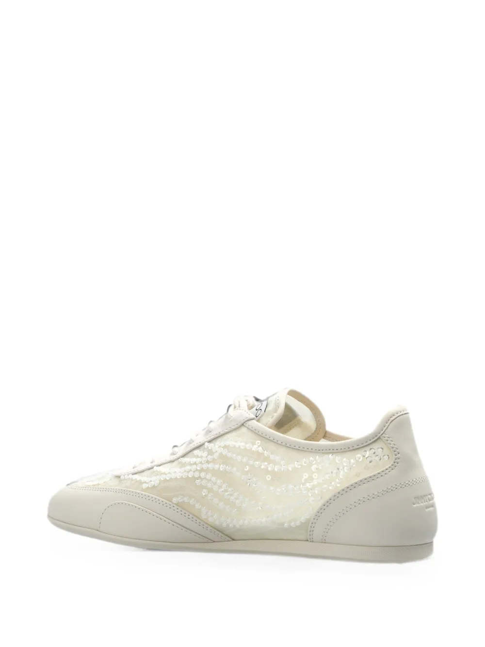 Jimmy Choo Sunny F sequin-embellished sneakers Beige