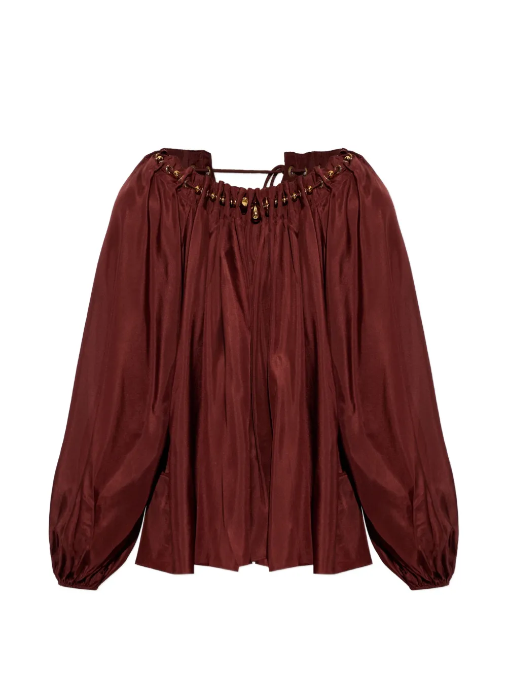 ZIMMERMANN Aster gathered bead blouse