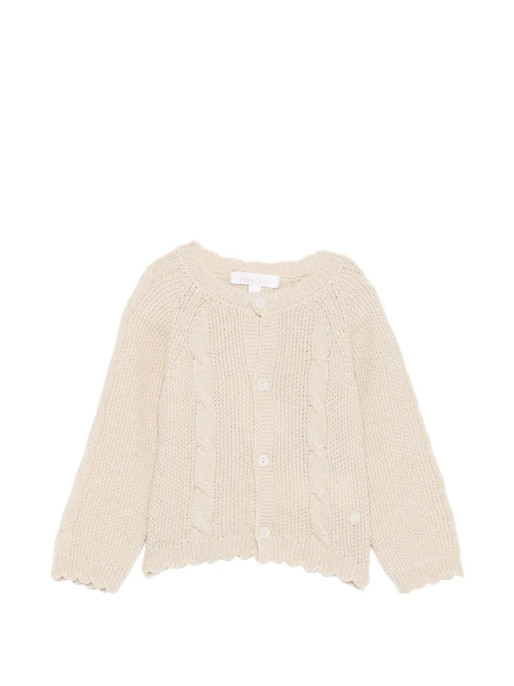 Patachou cable-knit scalloped cardigan - Tons neutres Patachou cable-knit scalloped cardigan - Tons neutres