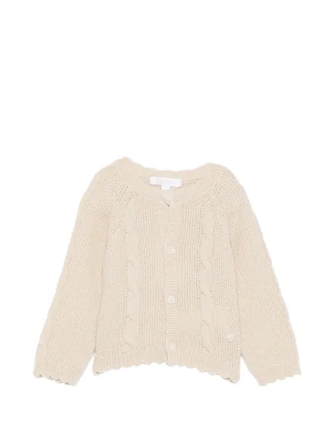 Patachou cable-knit scalloped cardigan