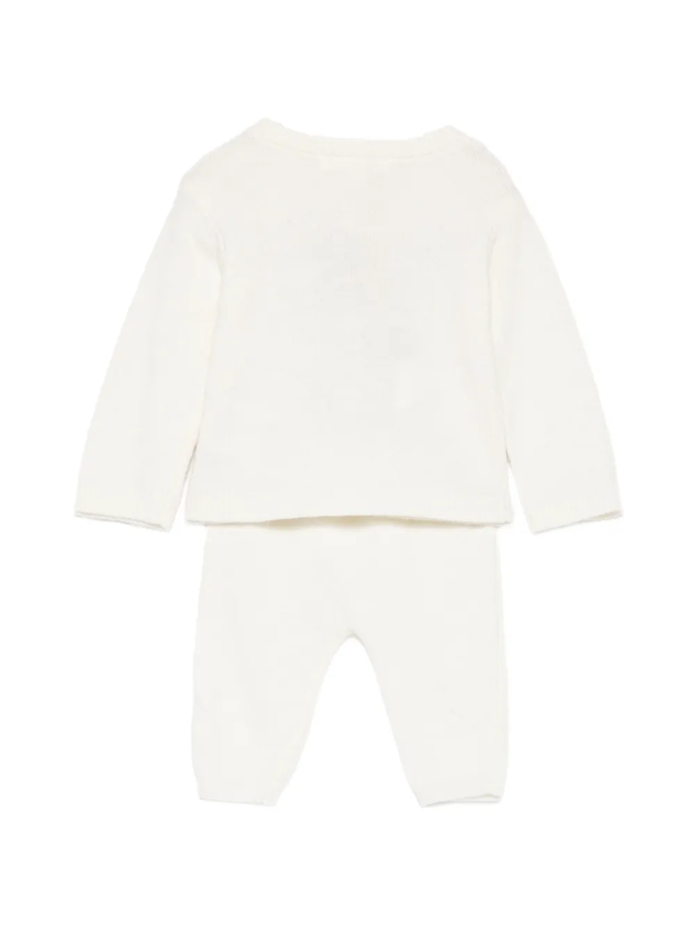 Patachou carousel-intarsia knitted sweater and trousers set Wit