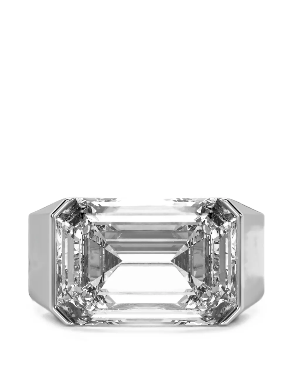 SOLO for diamonds emerald-cut diamond-embellished ring - Silber