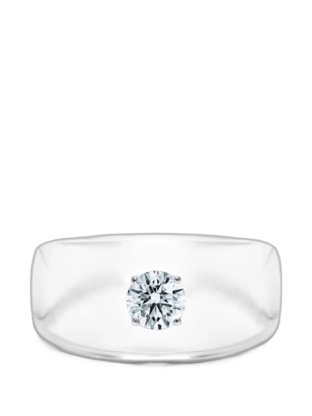 SOLO for diamonds diamond-embellished band ring - Argento