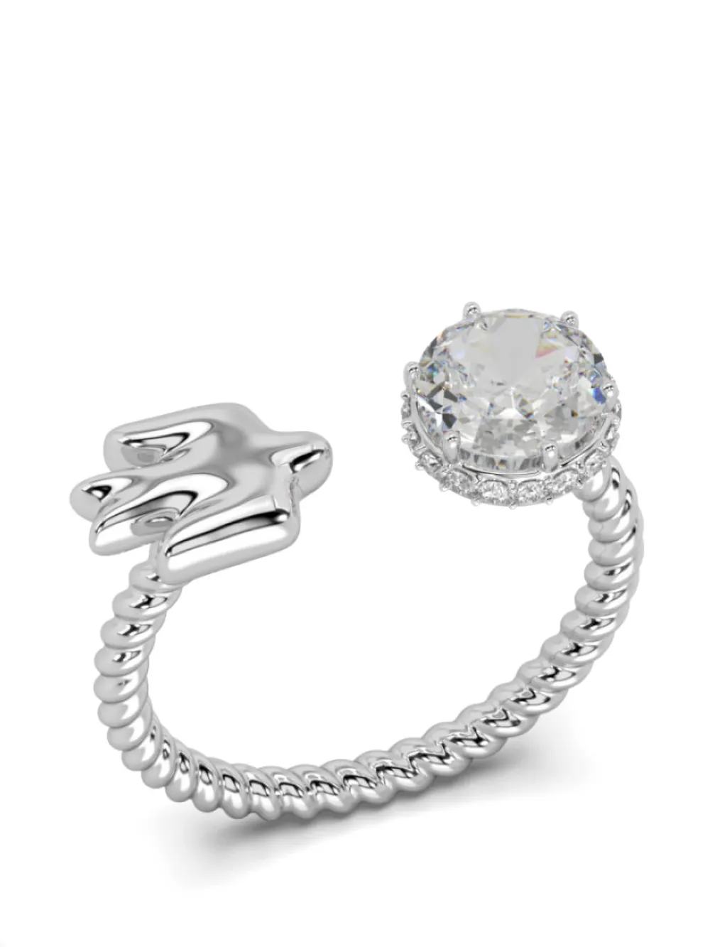 SOLO for diamonds x Gunia Project Anello aperto con diamanti - Argento