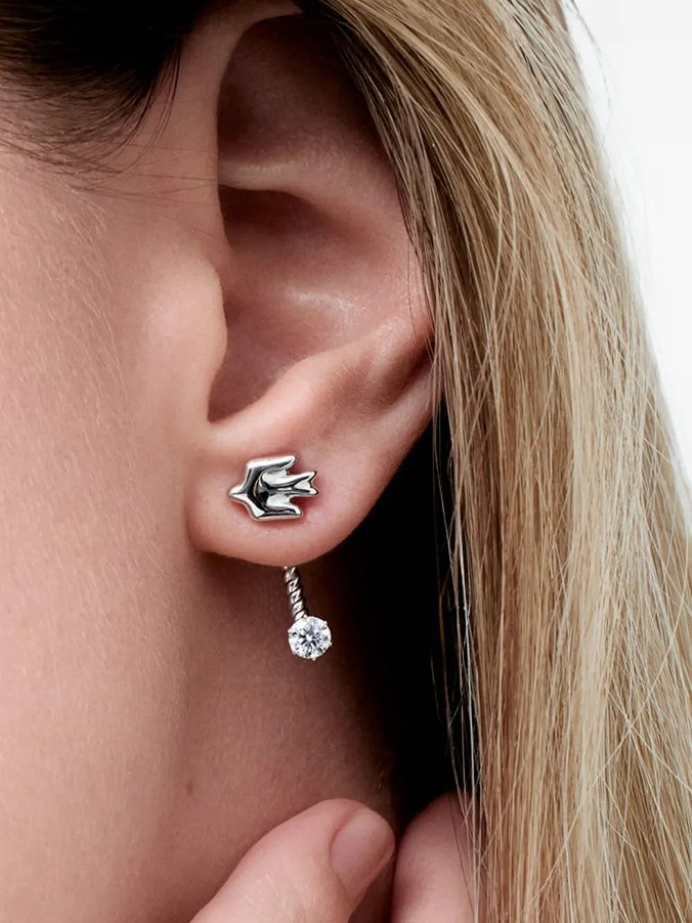 SOLO for diamonds x GUNIA Project Orecchini con diamanti - Argento