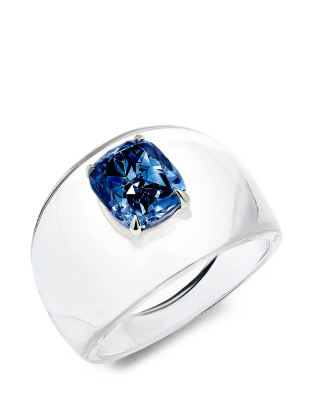 SOLO for diamonds cushion-cut diamond-embellished ring - Silber