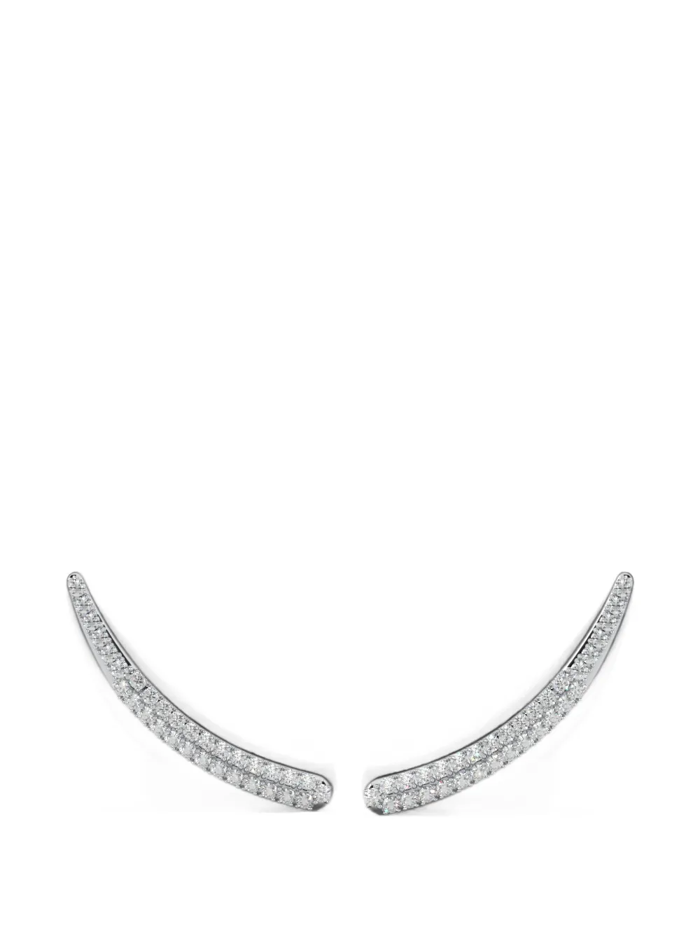 SOLO for diamonds diamond-embellished curved earrings - Silber