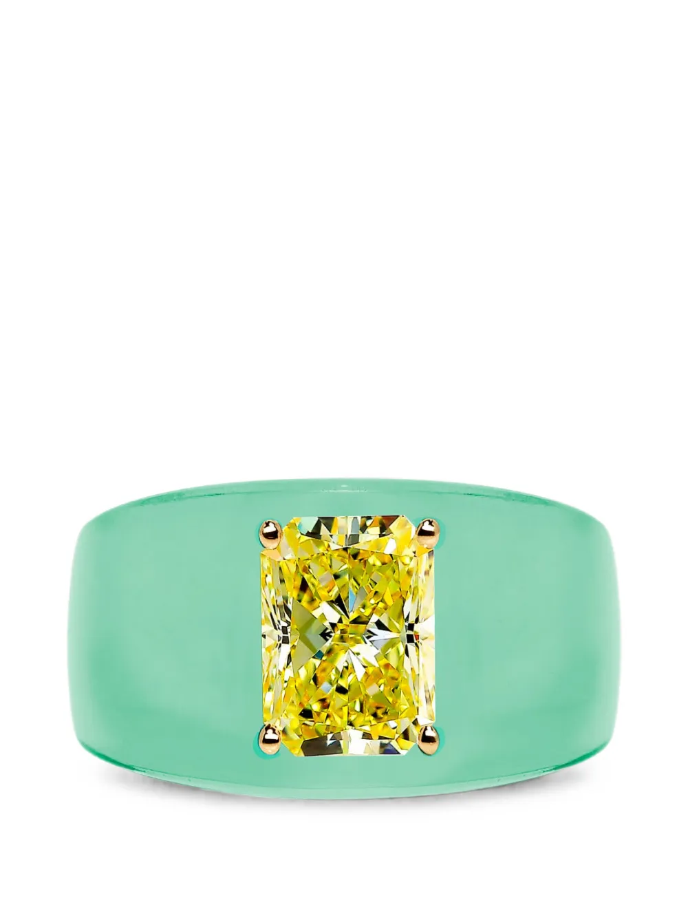 Solo For Diamonds Diamond Chunky Ring In 골드 톤