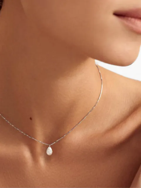 SOLO for diamonds pear-cut diamond necklace