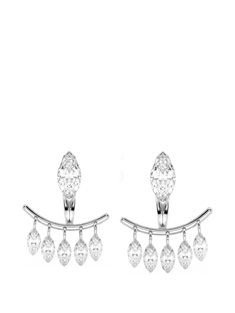 SOLO for diamonds marquise-cut diamond-embellished earrings - Argento