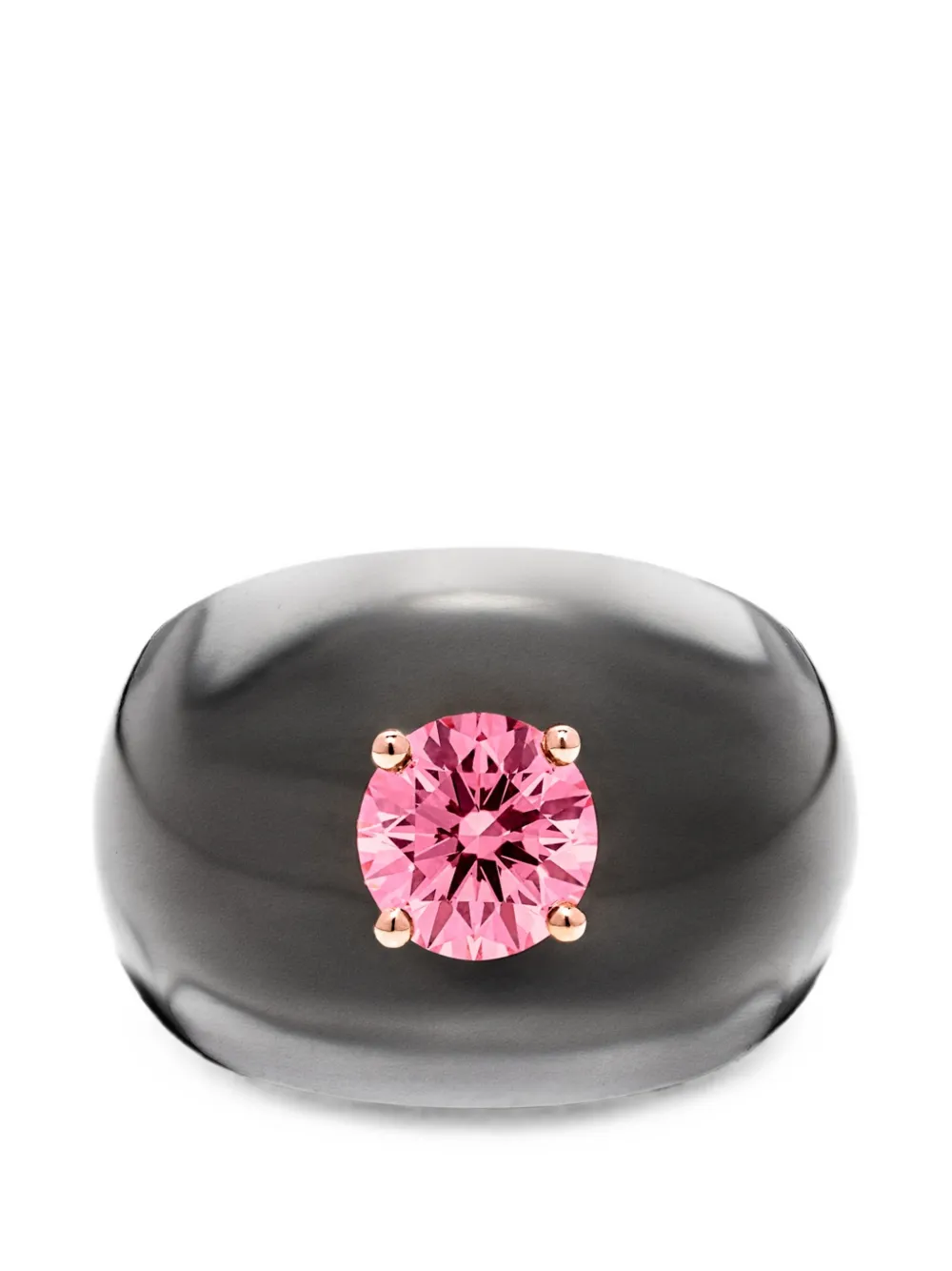 Solo For Diamonds Diamond Chunky Ring In Grey