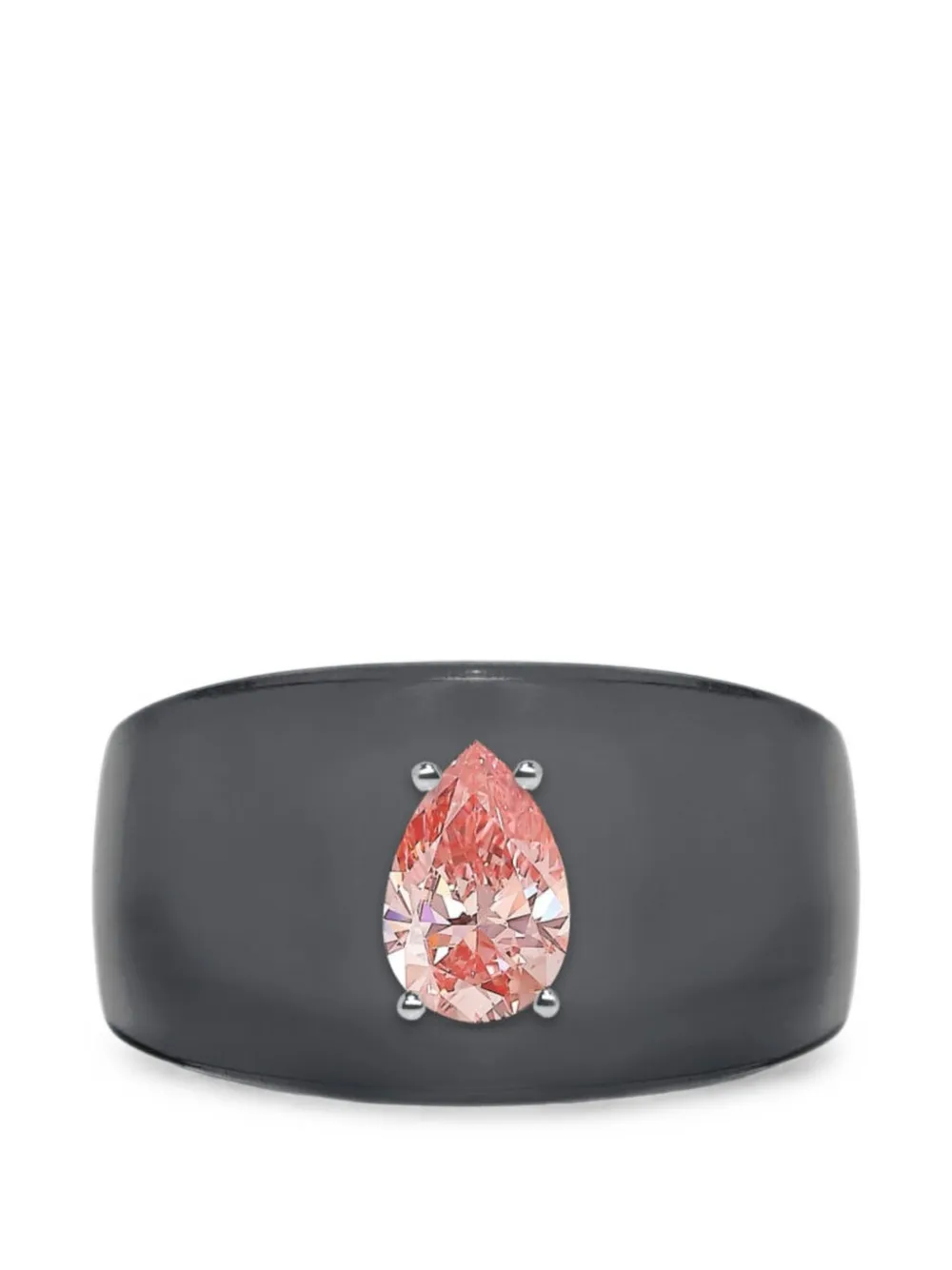 Solo For Diamonds Pear-cut Diamond Ring In Black