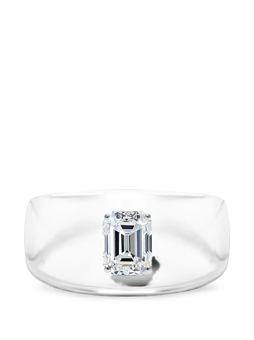 SOLO for diamonds Diamantring mit Smaragdschliff - Silber