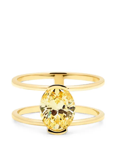 SOLO for diamonds oval-cut diamond double-band ring