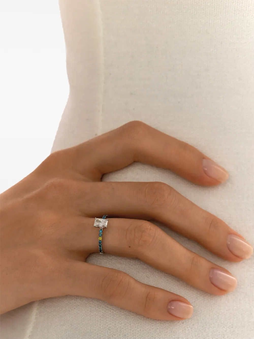 SOLO for diamonds x Daria Shapovalova diamond ring - Argento