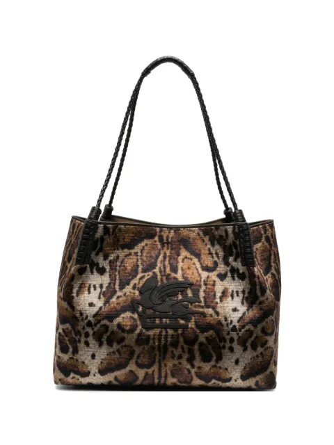 ETRO bolso shopper Libra de terciopelo con estampado de leopardo