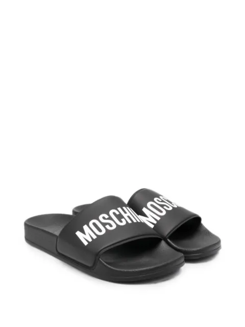 Moschino Kids logo-print slides