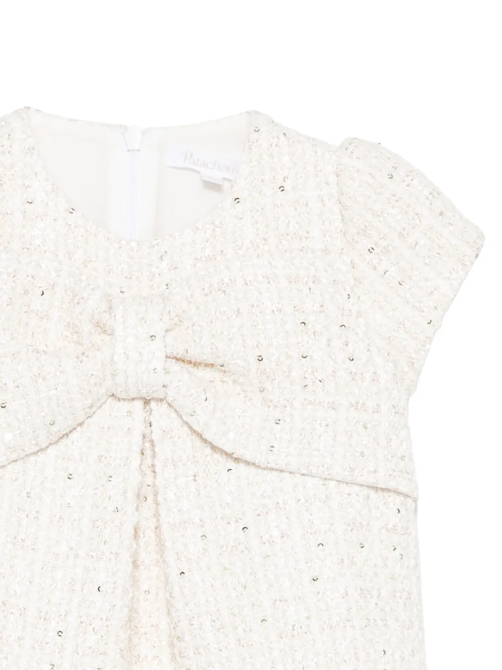 Patachou Jurk verfraaid met pailletten en strik-detail Beige