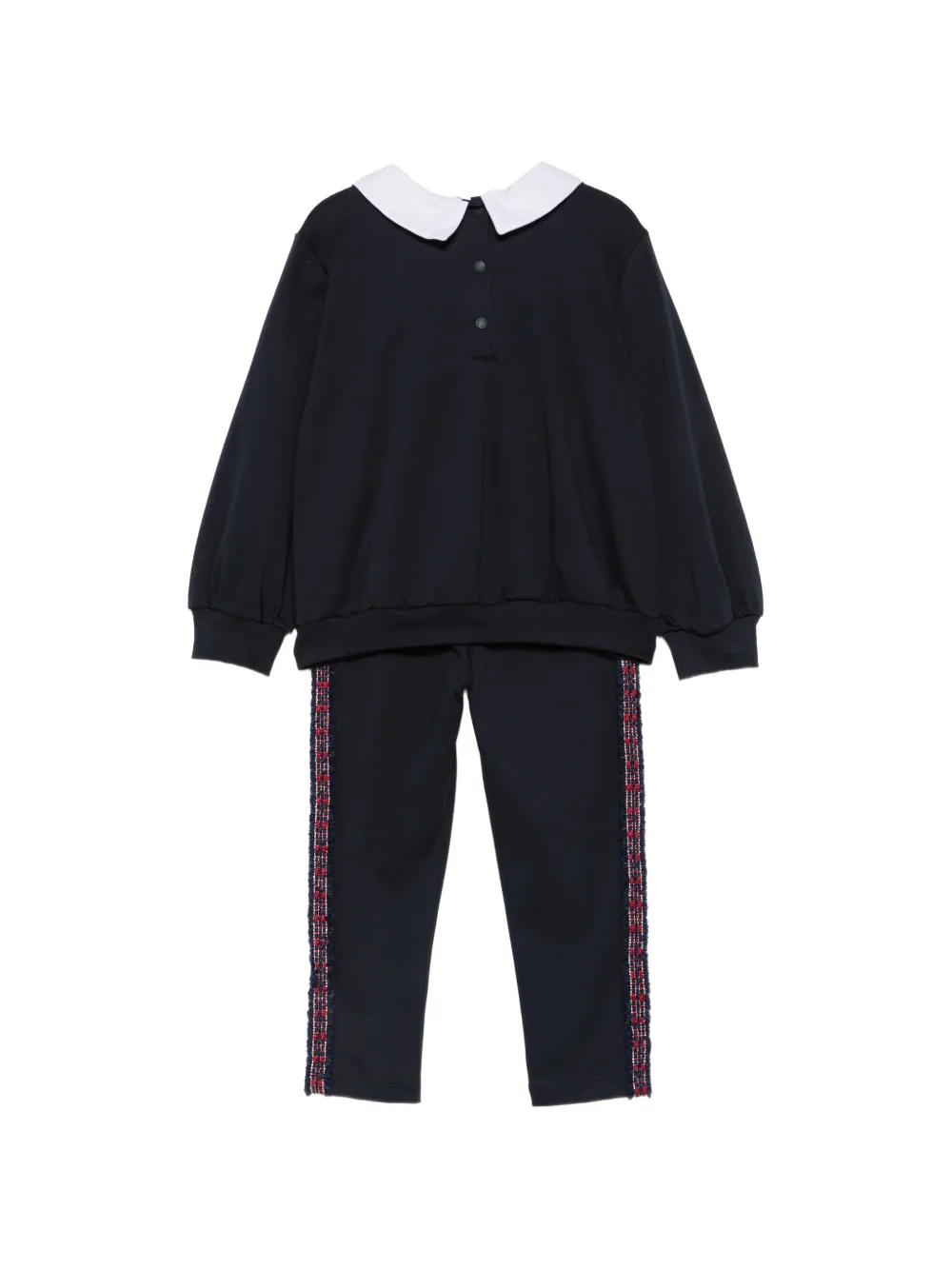 Patachou tweed-trim Peter Pan collar tracksuit Blauw