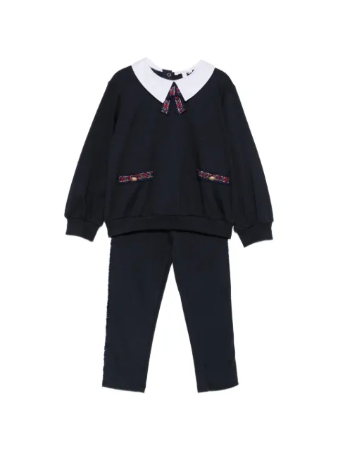 Patachou tweed-trim Peter Pan collar tracksuit