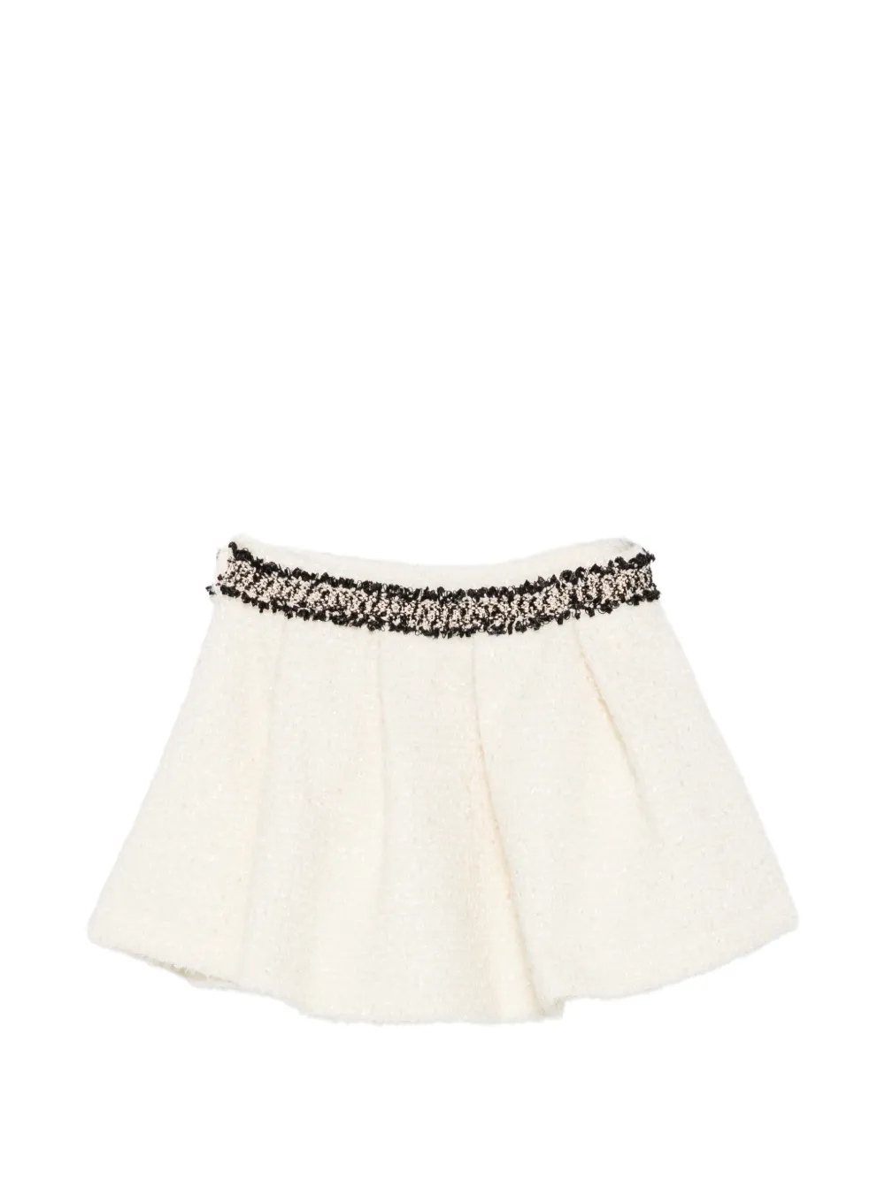Patachou pleated bouclé skirt Beige