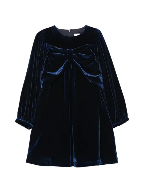 Patachou bow-detail velvet dress