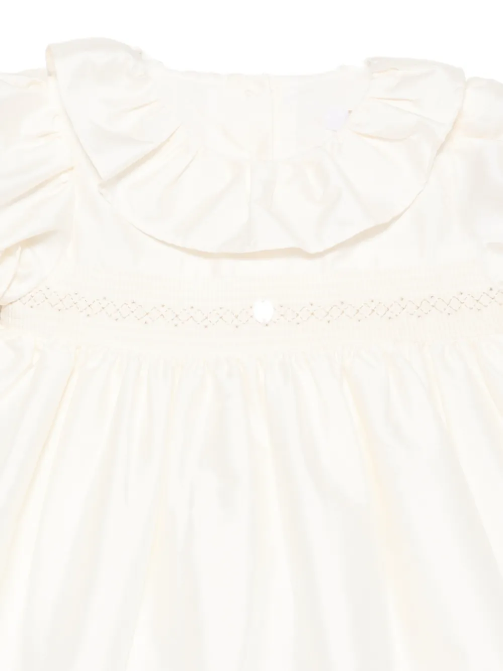 Patachou Gesmockte jurk met ruches Beige