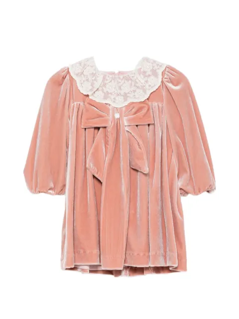 Patachou lace-collar bow-detail dress