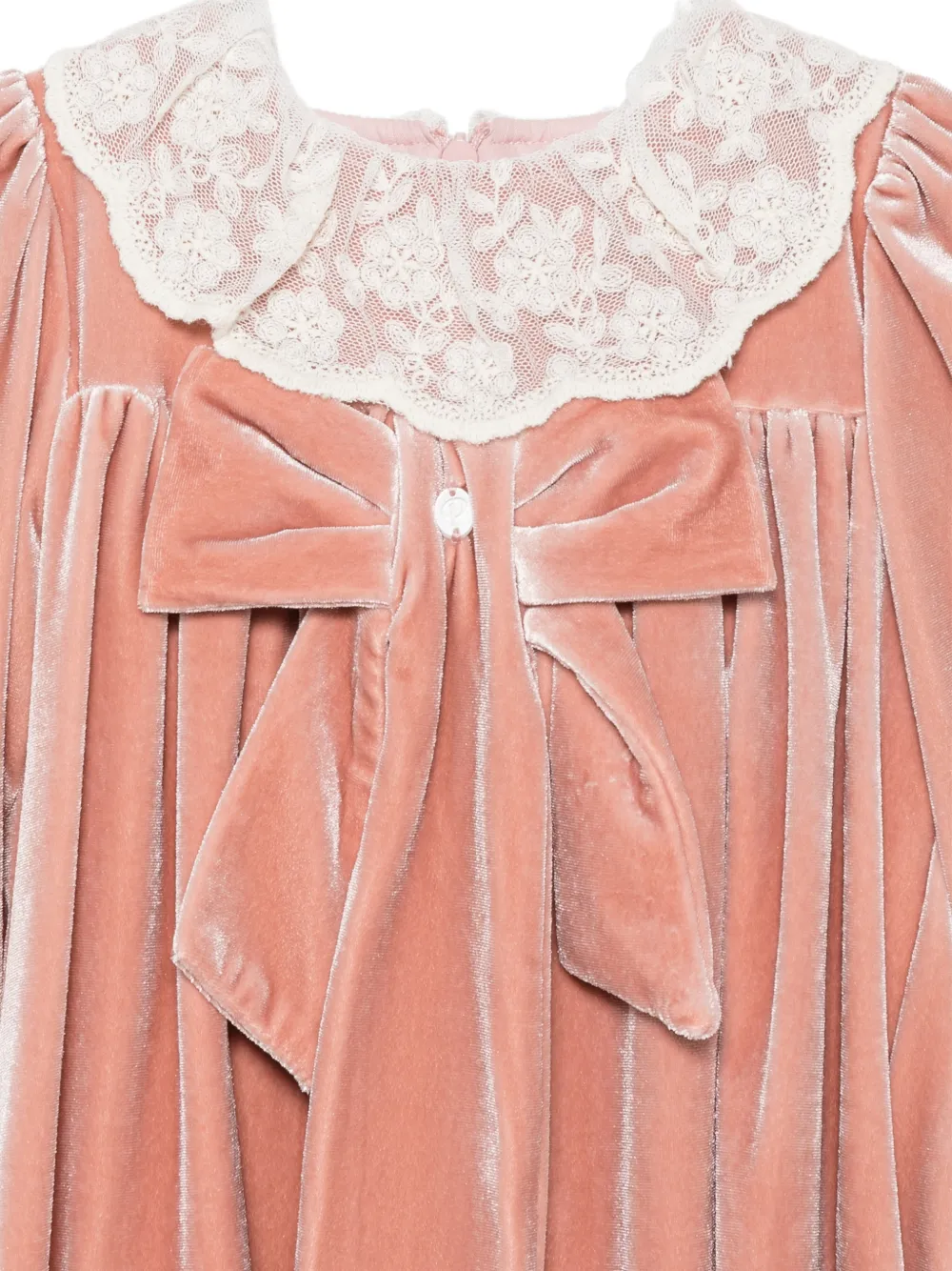 Patachou Jurk met kanten kraag en strikdetail Roze