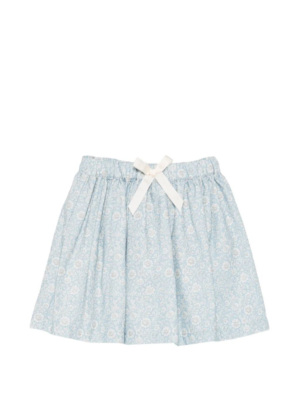 Patachou jupe fleurie à détail de nœud - Bleu Patachou jupe fleurie à détail de nœud - Bleu
