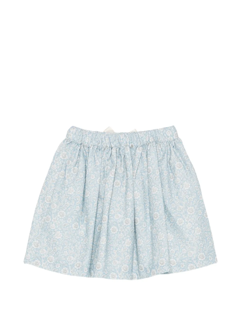 Patachou floral-print bow-detail skirt Blauw