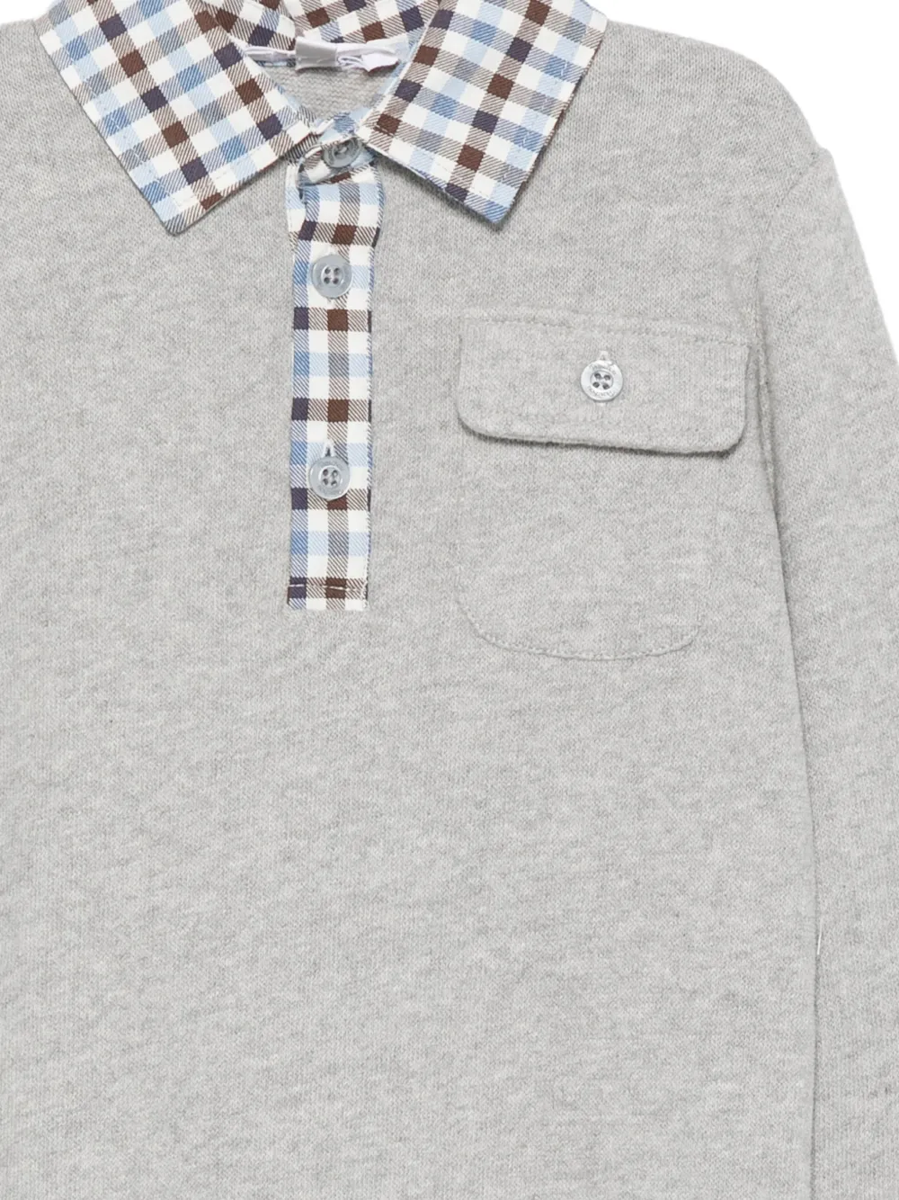 Patachou Poloshirt met geruite kraag Grijs