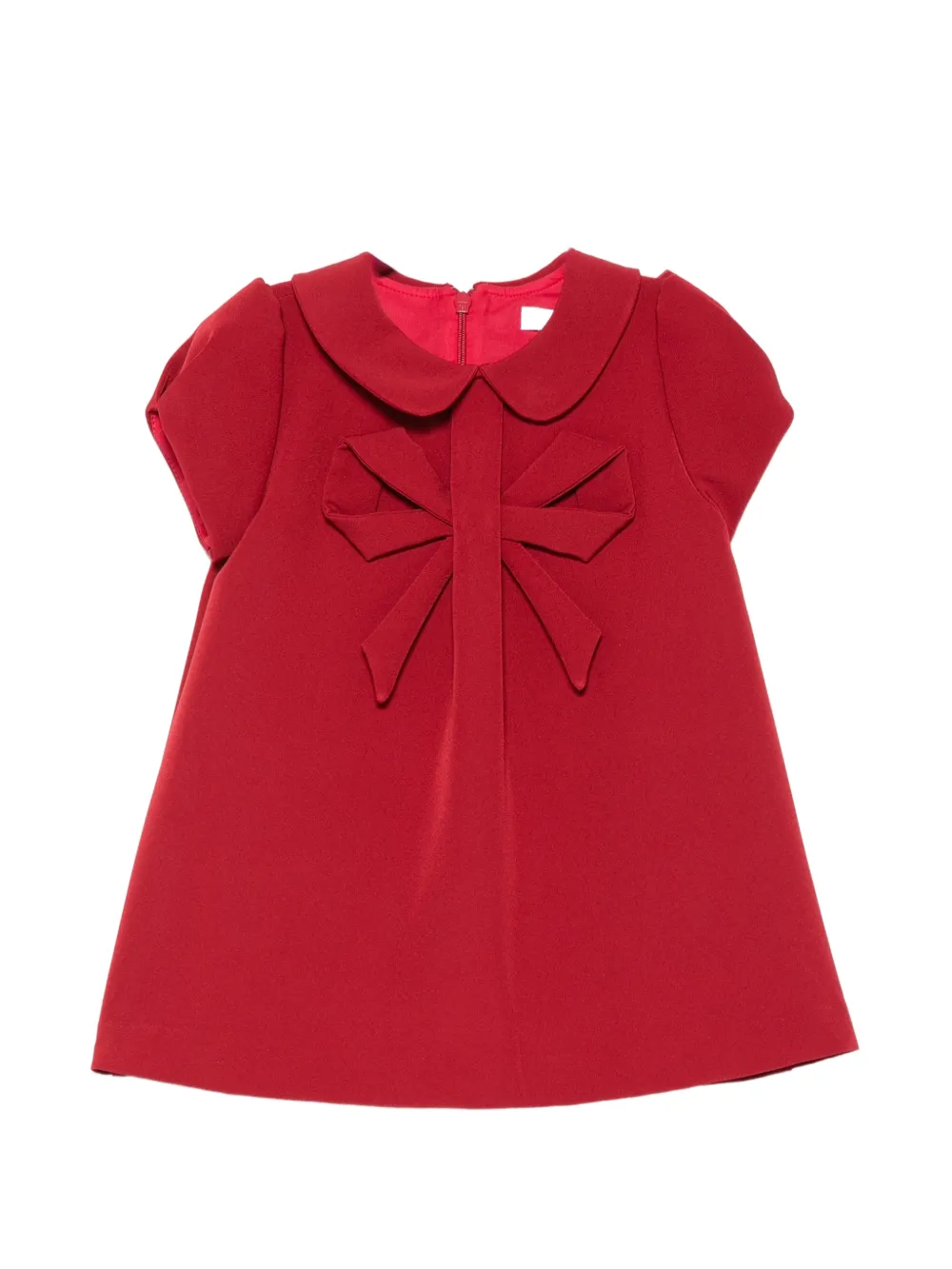 Patachou bow-detail Peter Pan collar dress - Rosso